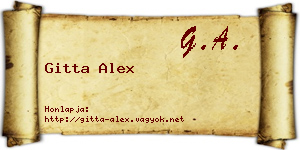 Gitta Alex névjegykártya